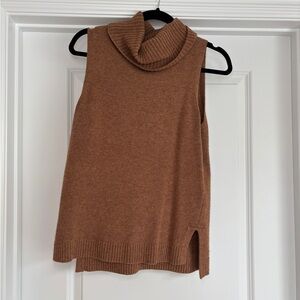 Jcrew Cozy Brown Sleeveless Turtleneck Sweater